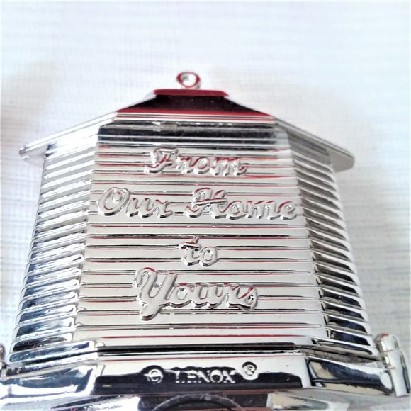 Christmas Ornament VTG Lenox From Our Home To Yours 2002 Silverplated New Doves - Picture 3 of 7